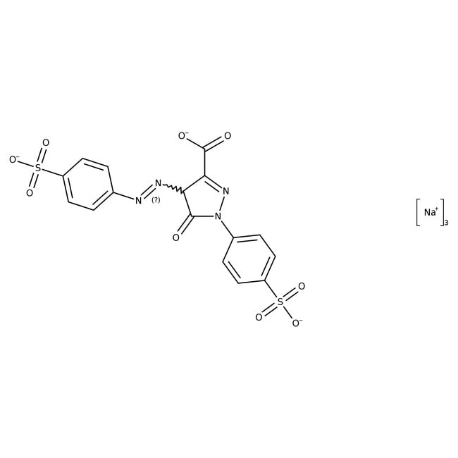 Tartrazin, Tartrazine, C16H9N4Na3O9S2, C