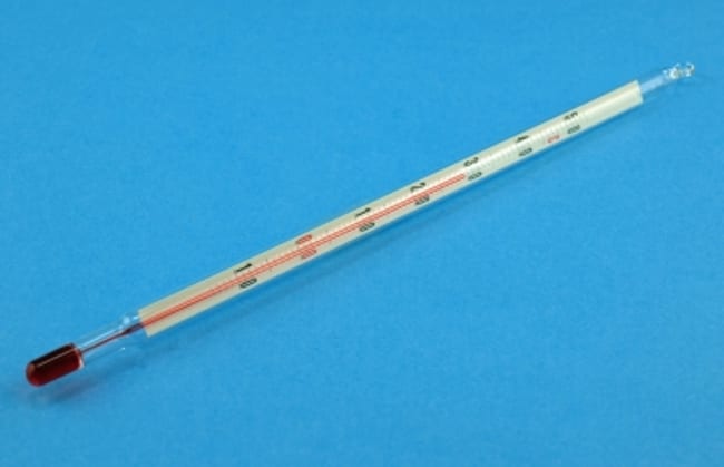 Karl Hecht Thermometer, rot, mit Petrolf