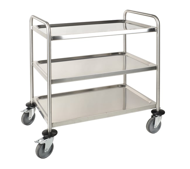 Laboratory cart 3, 18/10 steel, demounta