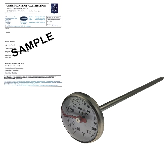 24mm Dial Test Thermometer -10/110C w/UK