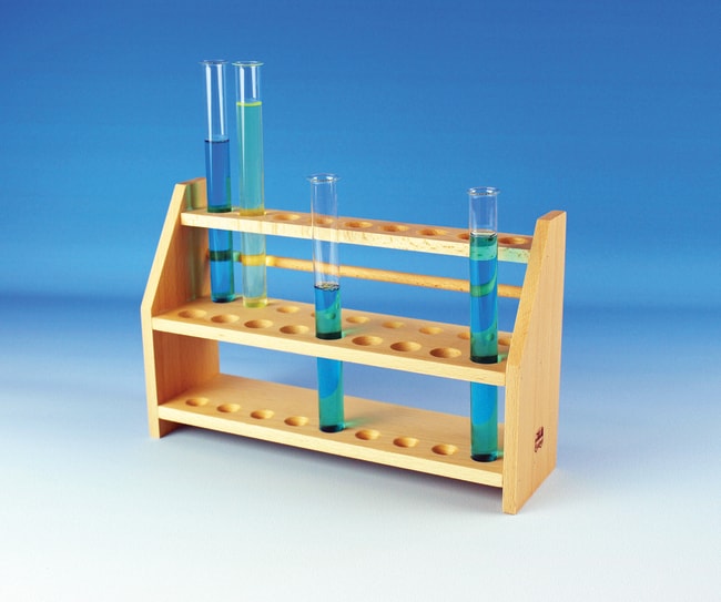 Karl Hecht Testrohrchengestell aus Holz,