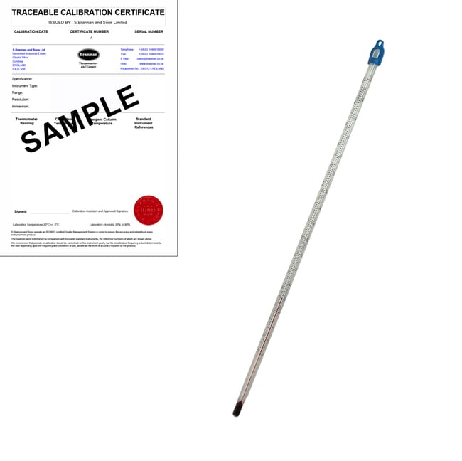 155mm Lab. Thermometer -10/110C 1.0C div