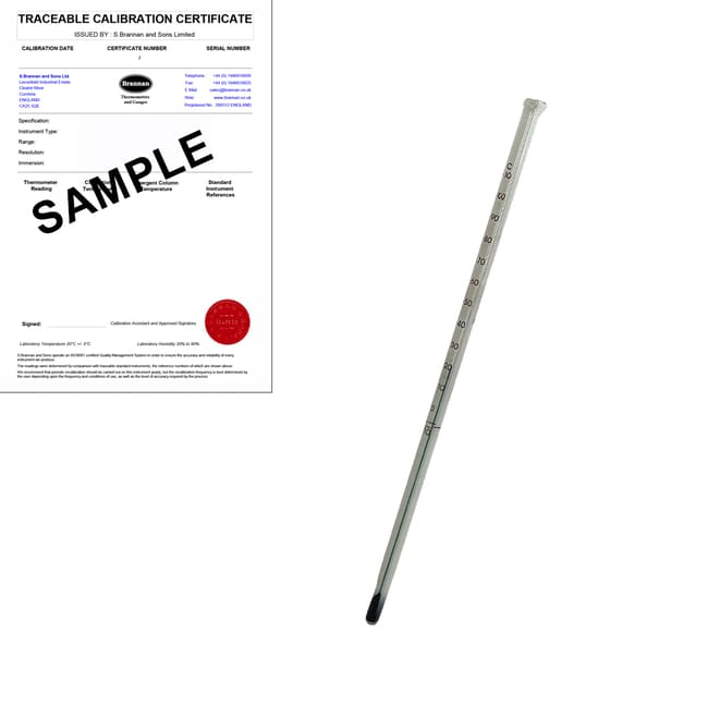 205mm Lab. Thermometer -10/110C 1.0C div