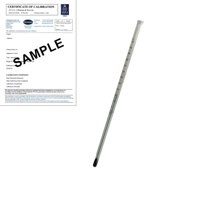 205mm Lab. Thermometer -10/110C 1.0C div