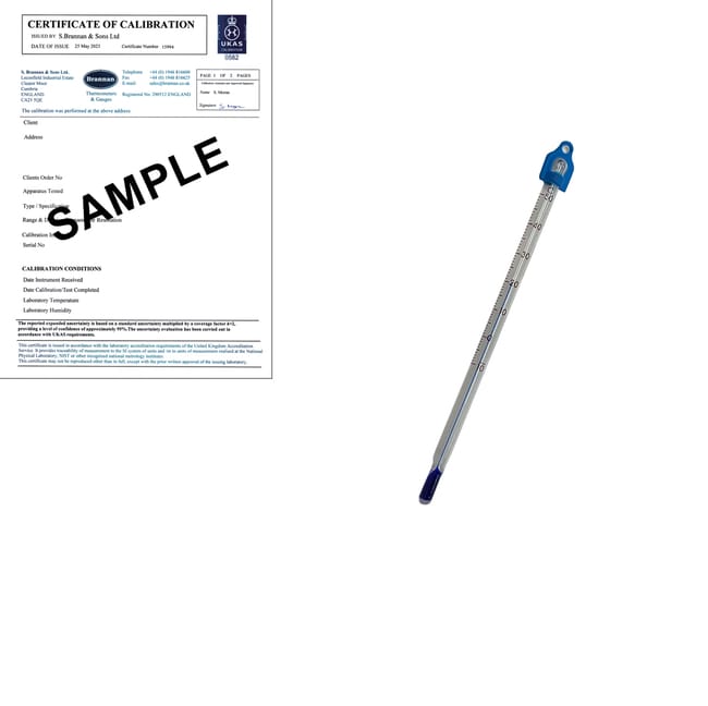 155mm LOtox Thermometer -10/50C 1.0C div