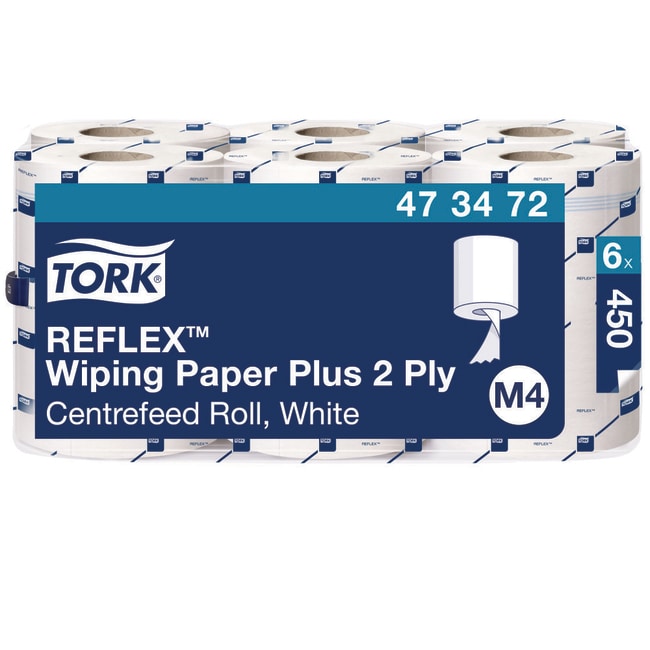 6ROLL Tork Reflex Wiping Paper Plus Whit