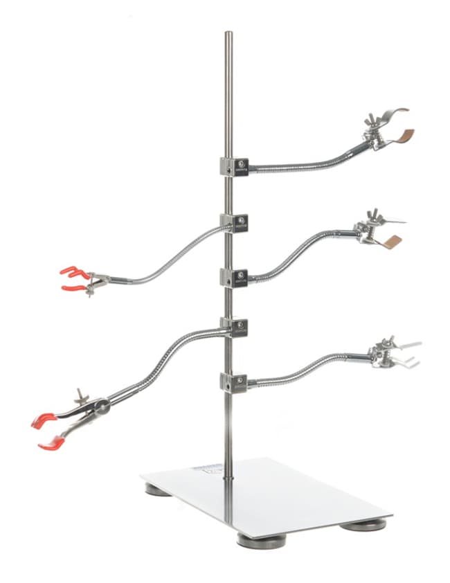 Retort clamp flex. shaft, nickel, plated