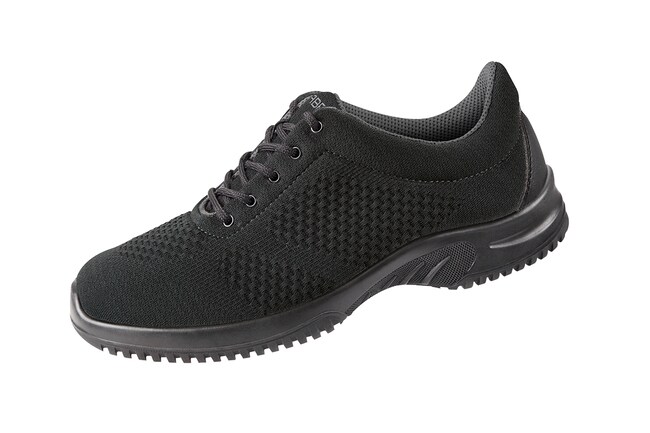 1PR Uni6 black knitted textile trainers,