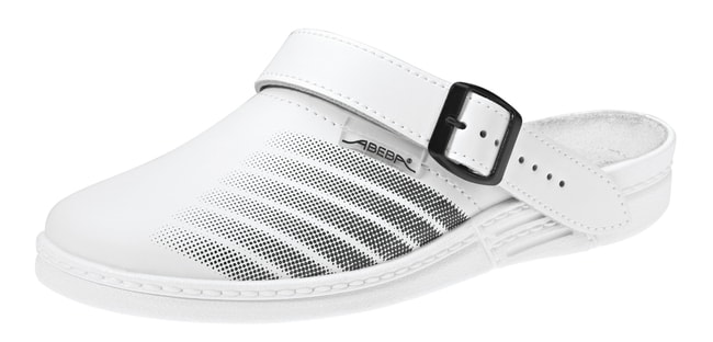 1PAIRE SABOT DE TRAVAIL CUIR BLANC/NOIR