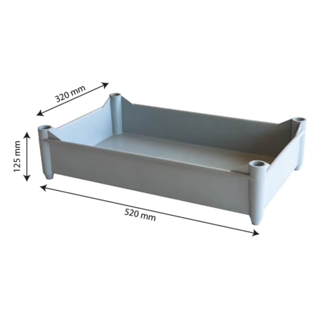 11LT Grey stackable bin with 4 feet 520x