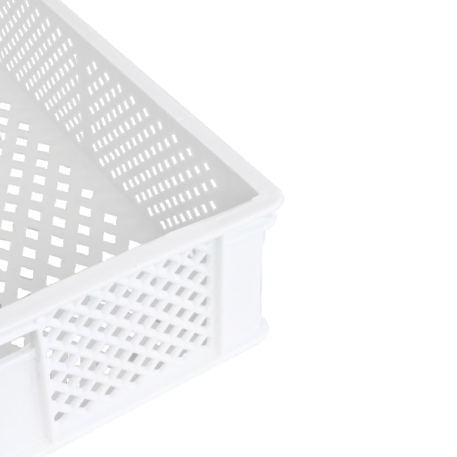 22LT White finely perforated crate with