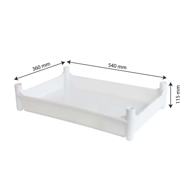 10LT White stackable bin with 4 feet 540