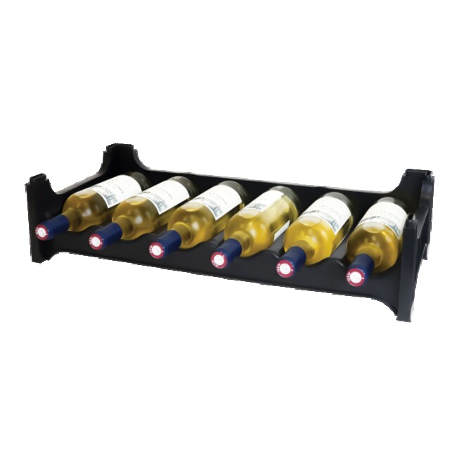 Black stackable shelf for 6 bottles