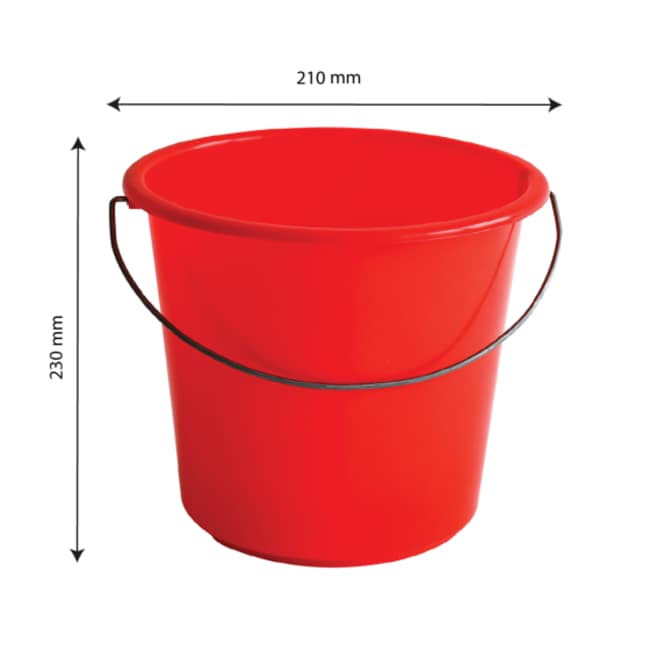 5LT Red round bucket with handle