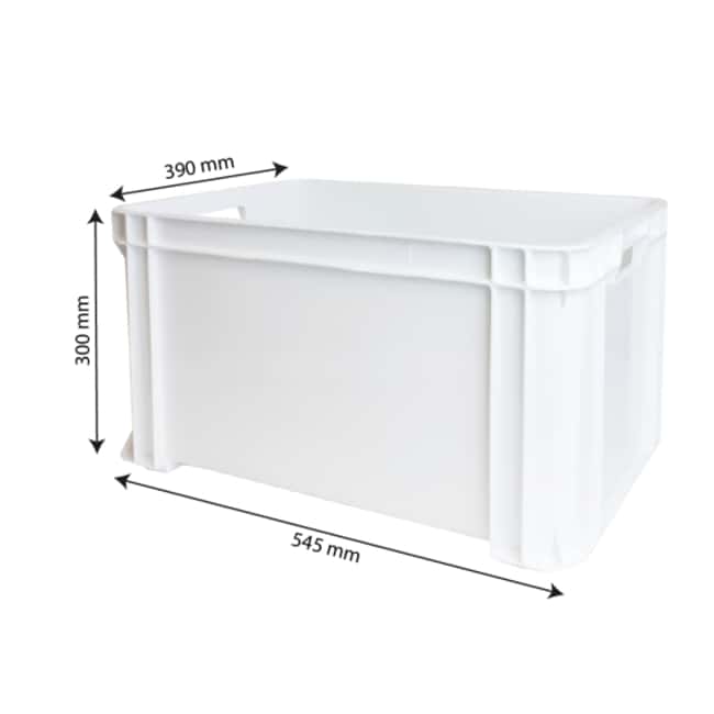 45LT White stackable reinforced containe
