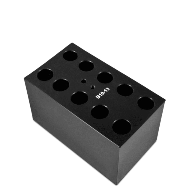 Block with 10 holes of 13 mm diameter, f