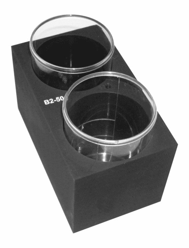 Block with 2 holes of 48 mm diameter, fl