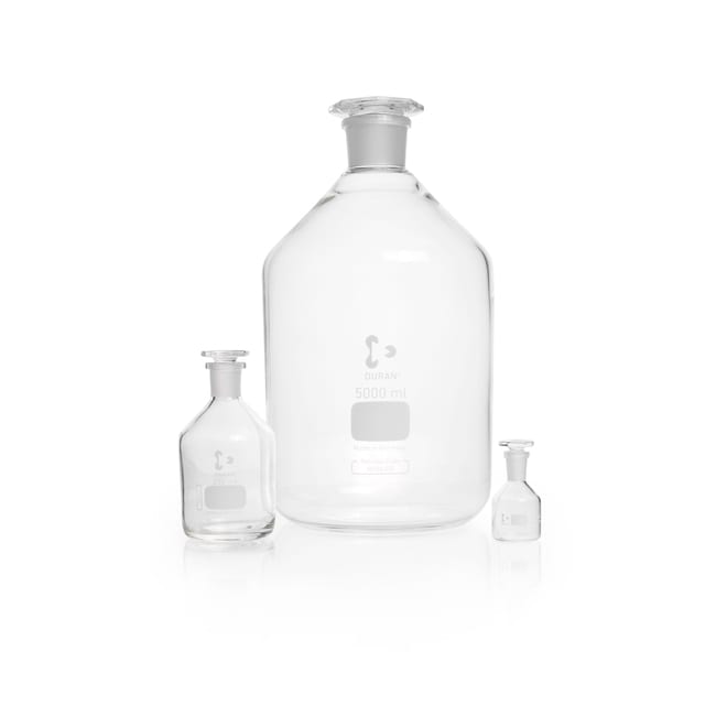 Enghals-Standflasche mit NS Glasstopfen