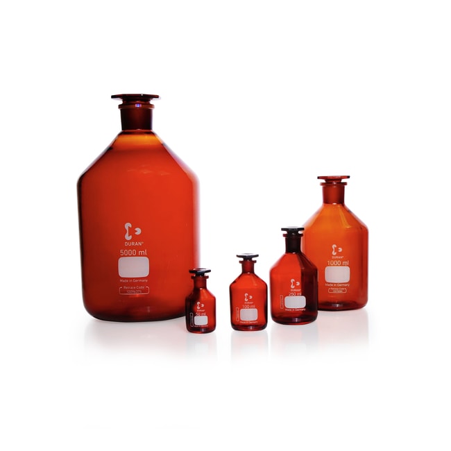 Enghals-Standflasche, braun ,mit NS Glas