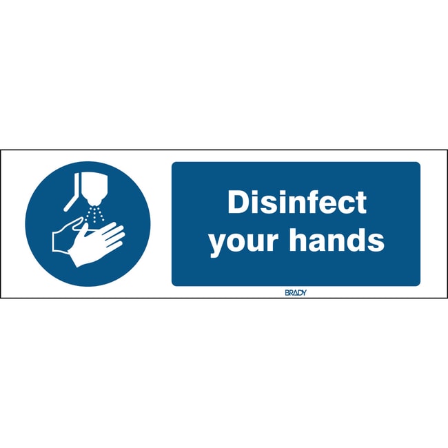 Disinfect your hands Sign Aluminium Engl