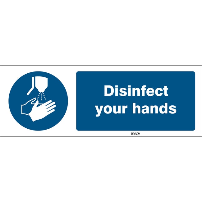 Disinfect your hands Sign Aluminium Engl