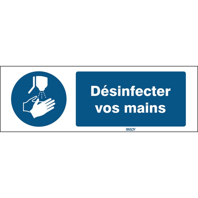 Disinfect your hands Sign Aluminium Fren