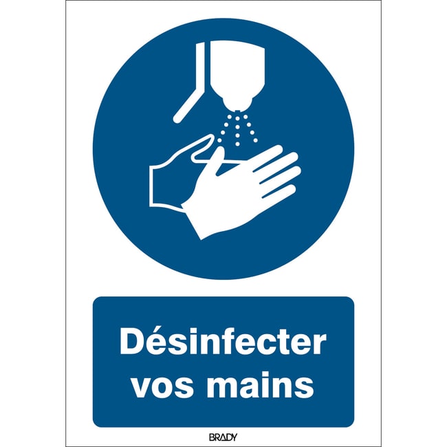 Disinfect your hands Sign Aluminium Fren