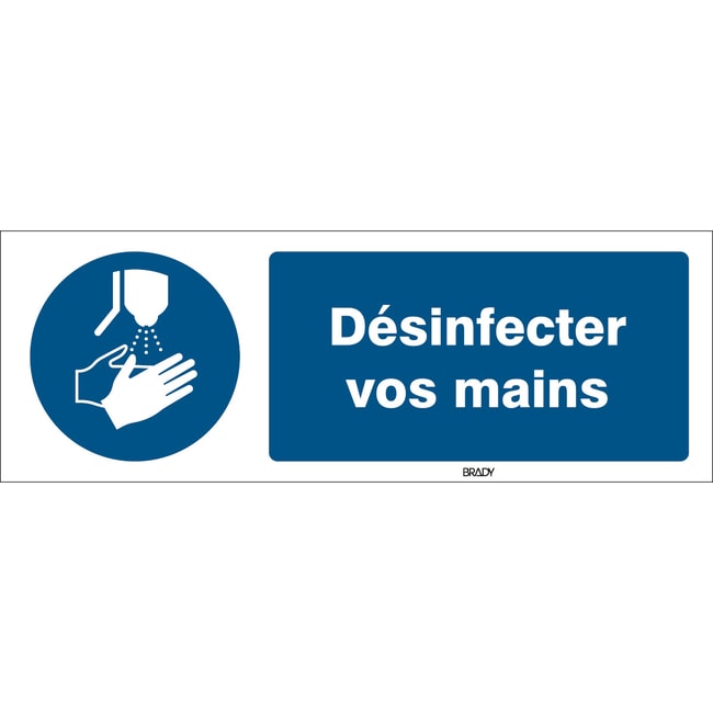 Disinfect your hands Sign Aluminium Fren
