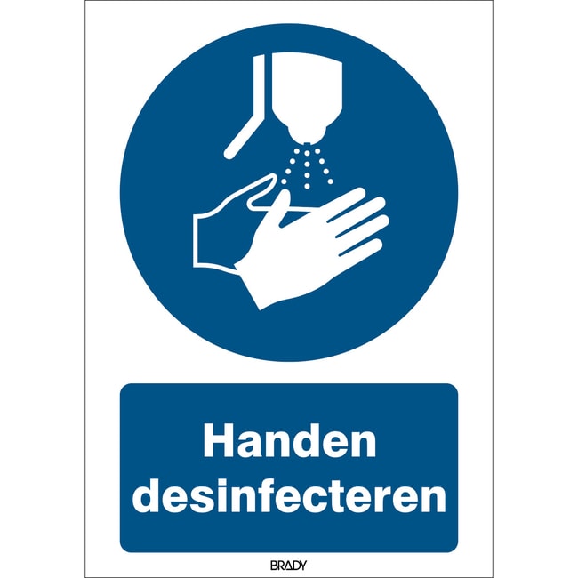 Disinfect surface Sign Aluminium Dutch M