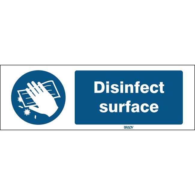 Disinfect surface Sign Aluminium English