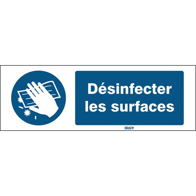 Disinfect surface Sign Aluminium French