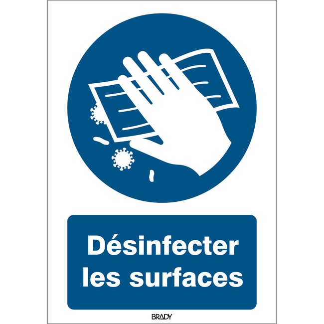 Disinfect surface Sign Aluminium French