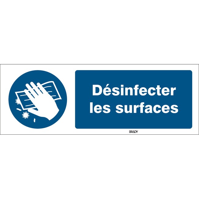 Disinfect surface Sign Aluminium French