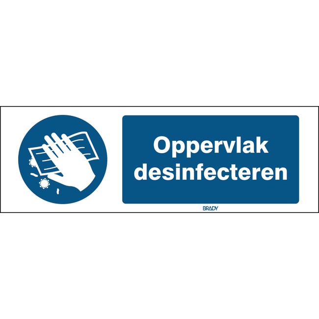 Disinfect surface Sign Aluminium Dutch M