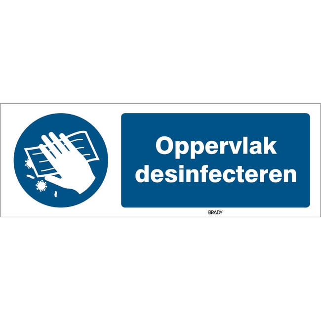 Disinfect surface Sign Aluminium Dutch M