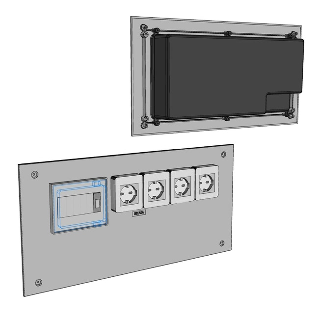 Electrical panel with 4 multiple sockets