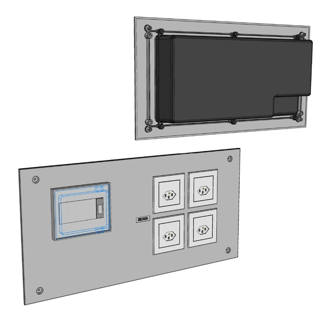 Electrical panel with 4 Swiss sockets an