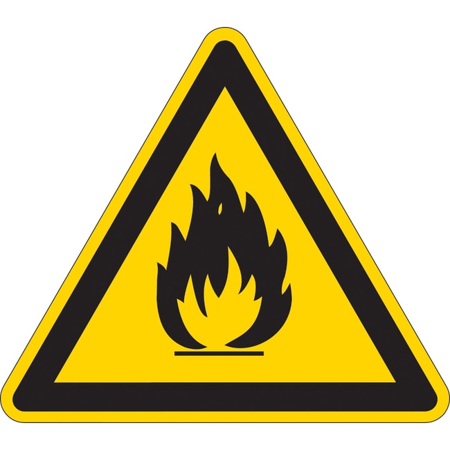 Brady SIGN FLAMMABLE TRI 100MM PP, Black
