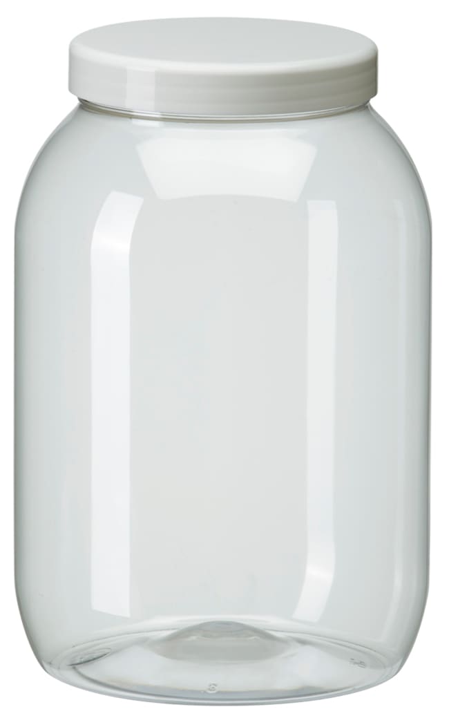 PET-Weithalsflasche, glasklar, mit weiße