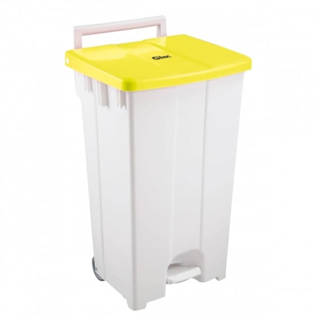 100 l pedal container yellow lid .