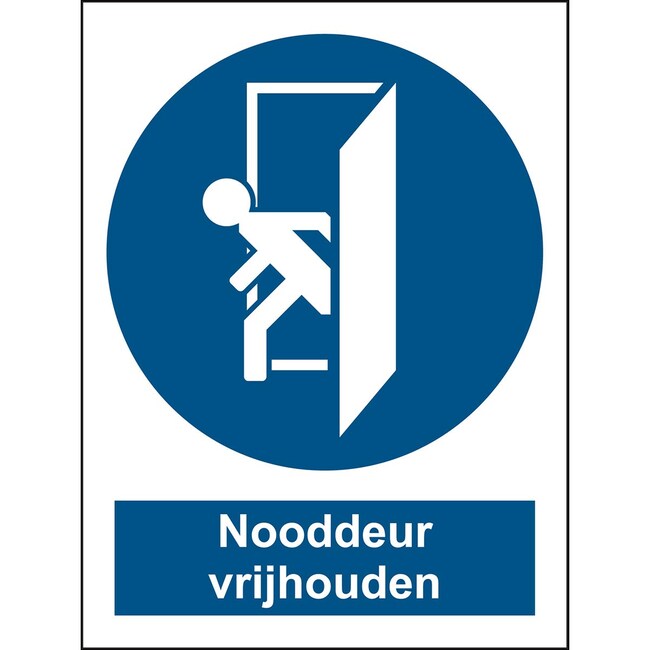 Gebodspictogram - Nooddeur vrijhouden 21