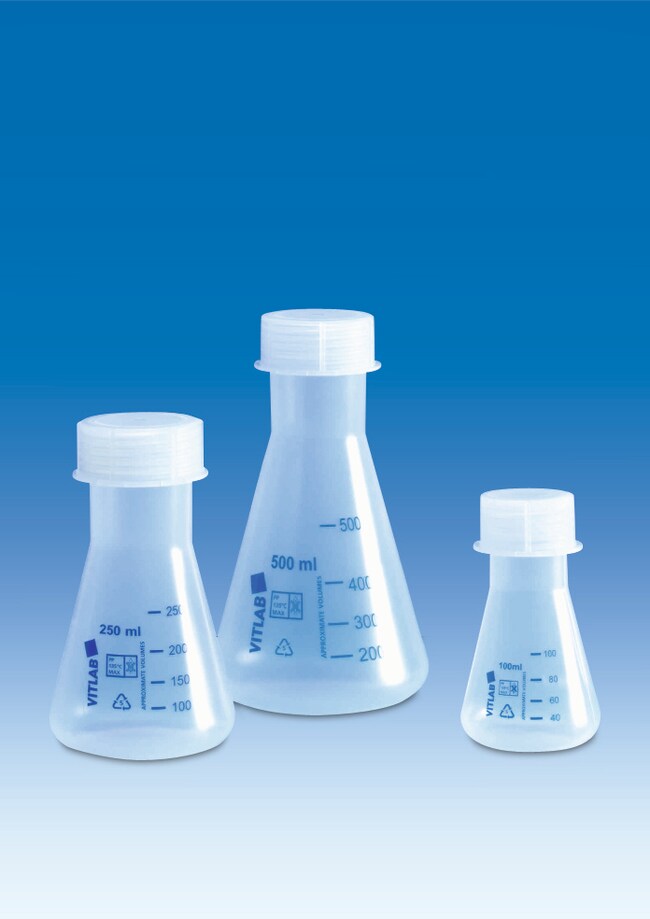 Erlenmeyerkolben, PP, Weithals, 50ml, mi