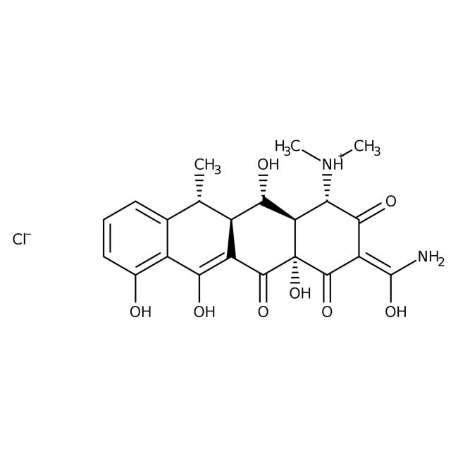 Doxycycline hydrochloride, C22H25ClN2O8,