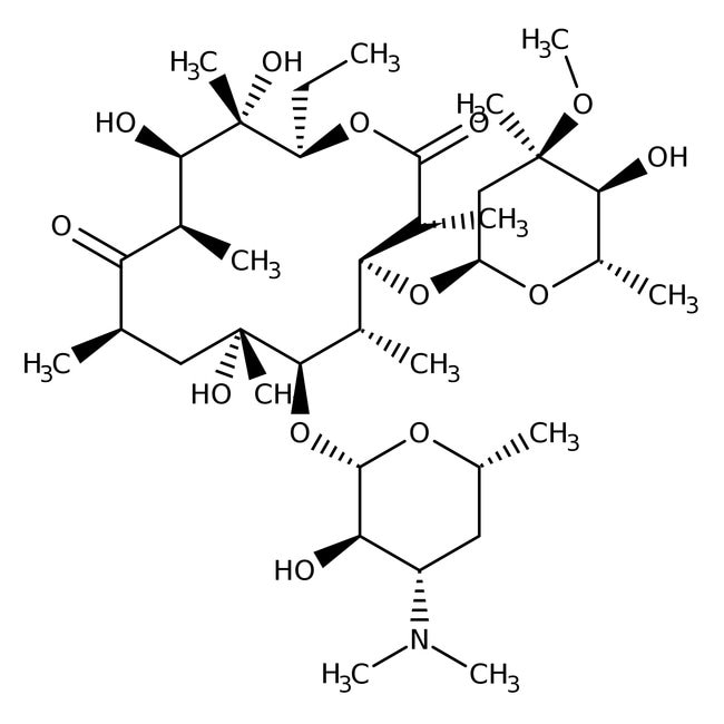(-)-Erythromycin, 93.0 to 102.0% (sum of
