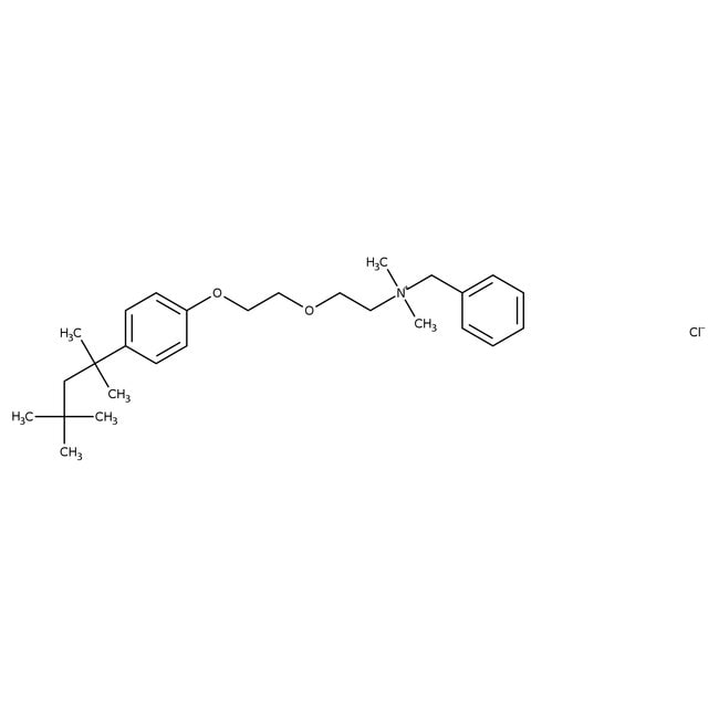 Benzethonium chloride, 97%, C27H42ClNO2,