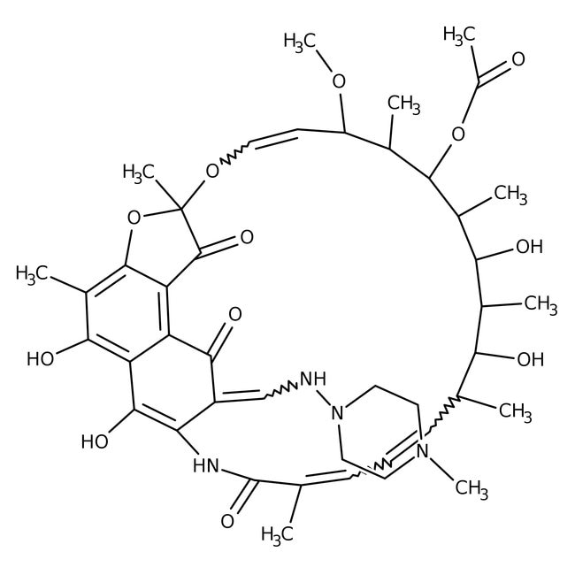 Rifampin, C43H58N4O12, CAS Number-13292-