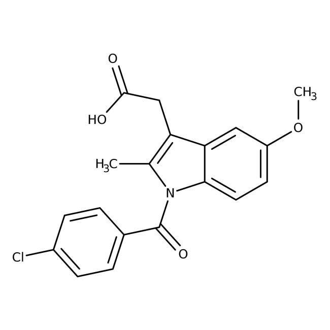 Indomethacin, 98%, C19H16ClNO4, CAS Numb
