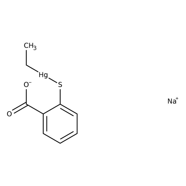 Thimerosal, C9H9HgNaO2S, CAS Number-54-6