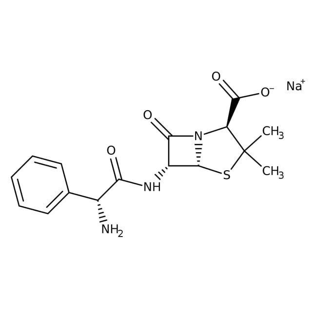 Ampicillin Sodium Salt, C16H21N3NaO4S, C