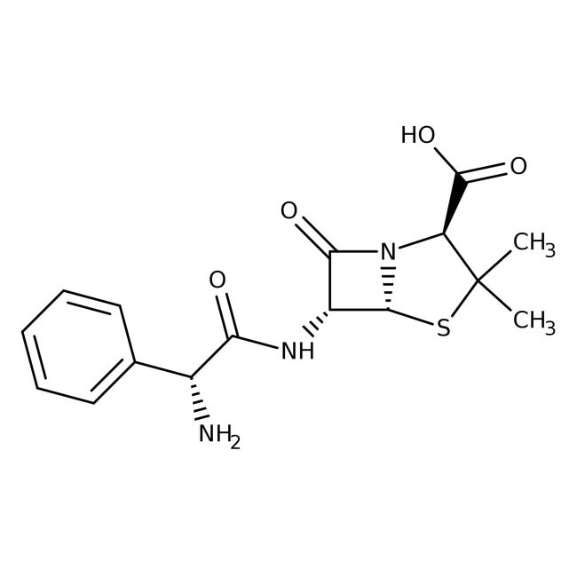 Ampicillin, C16H19N3O4S, CAS Number-69-5